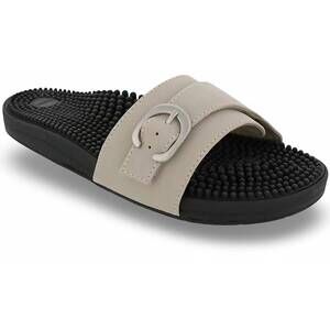 NEW KENKOH women's vibe-v massage sandal in taupe